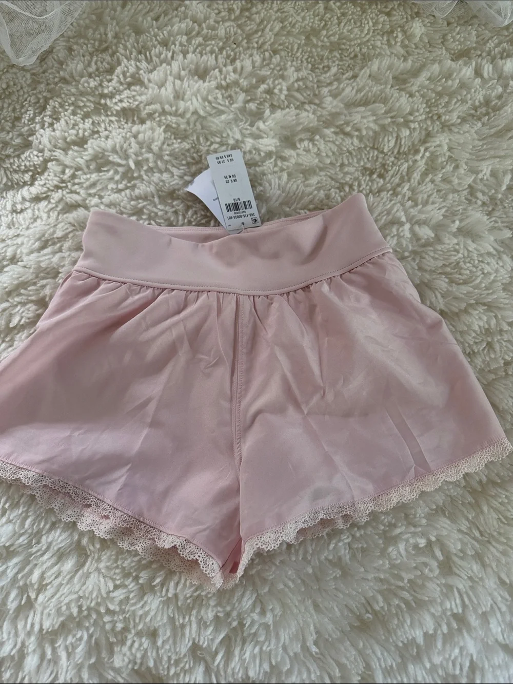 abercrombie kids Light Pink Lace-Trim Shorts